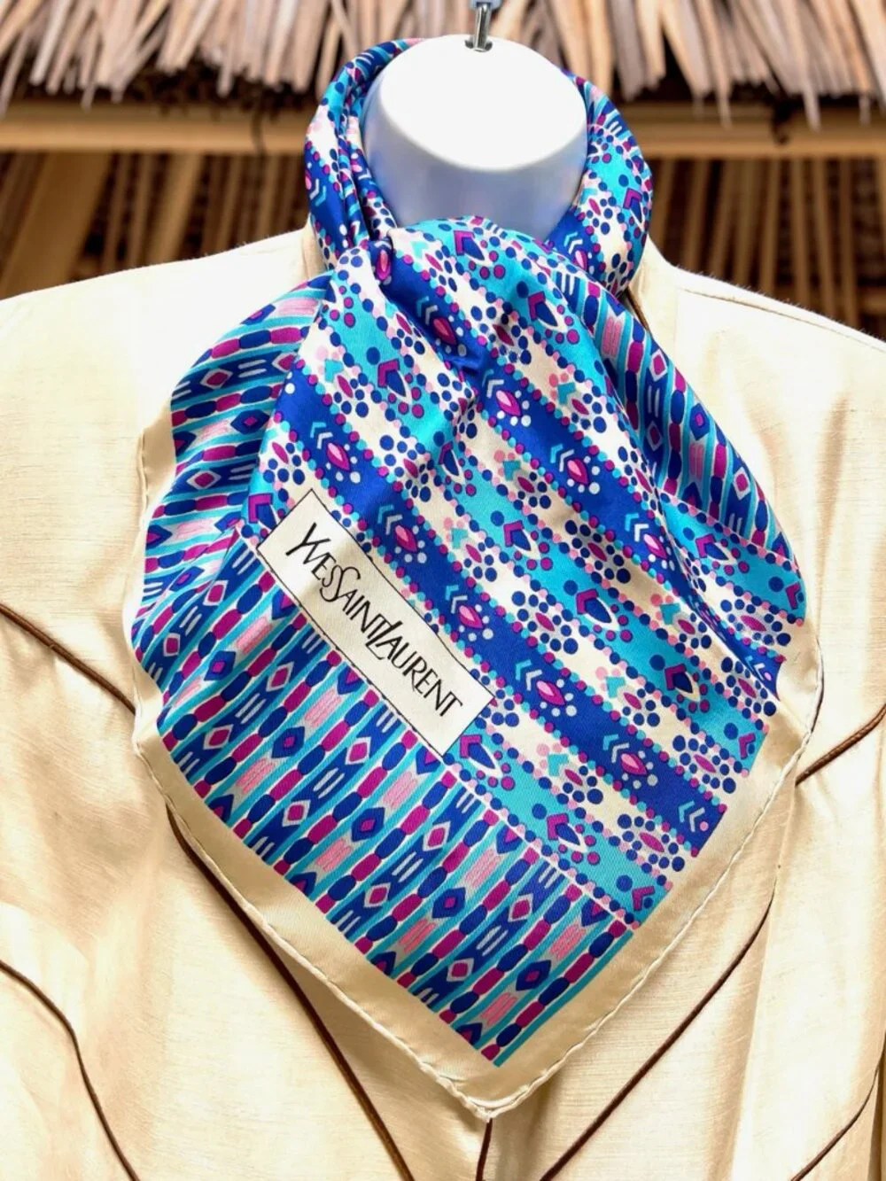 Yves Saint Laurent YSL  Silk Satin Scarf 31